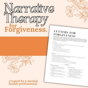 Narrative Therapy Letter for Forgiveness Worksheet | Counseling Activity to help Forgive | Digital Download
