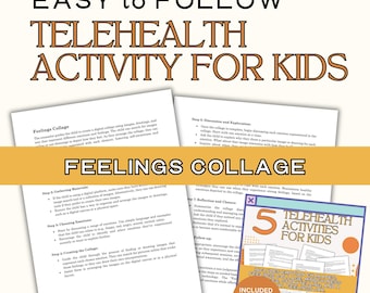 Feelings Collage Activity for Kids | Digital Download for Telehealth Counseling