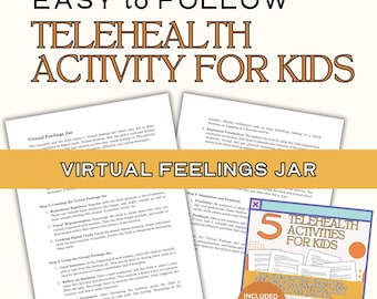 Expressive Arts Therapy Virtual Feelings Jar Activity for Kids | Digital Download for Telehealth Counseling