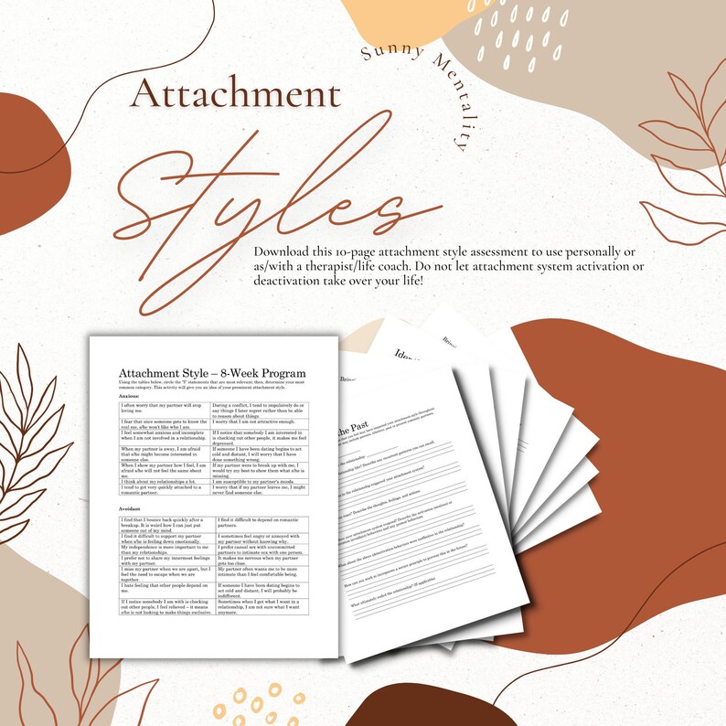 10 pages of Attachment Style WorksheetsAttachment Etsy 10 pages of Attachment Style WorksheetsAttachment Etsy