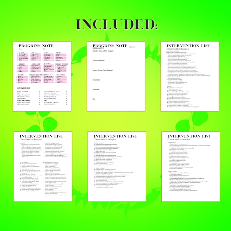 Therapy Goals, Interventions, and Objectives Cheat Sheet for Therapists Therapeutic Intervention