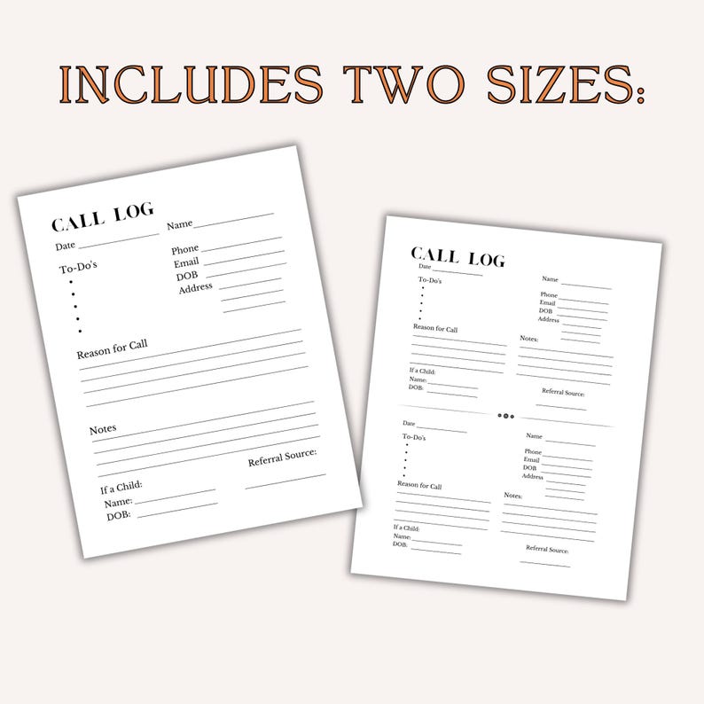 Client Call Notes 15-minute Phone Consultation Form | Therapy Session Call Note ...
