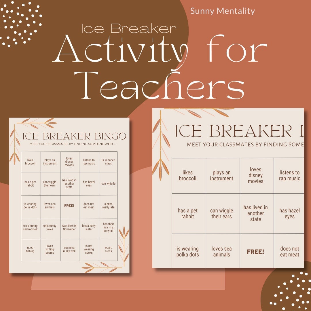 Ice Breaker Bingo for Kids Classroom Activity Download - Etsy