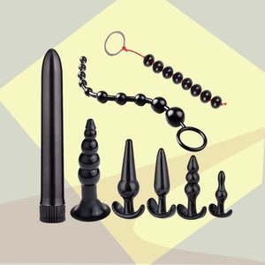 Entrenador sexual anal, 3 tapones de silicona con joyas para los glúteos,  kit de juguetes sexuales anales para principiantes, hombres, mujeres