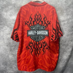 Vintage Y2k Flame Button Up - Etsy