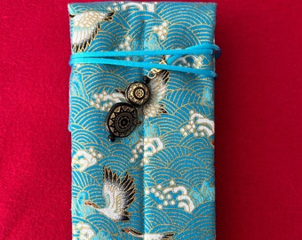 Spedizione gratuita! Astuccio kimono doppio per penne con interno in morbido raso di lusso