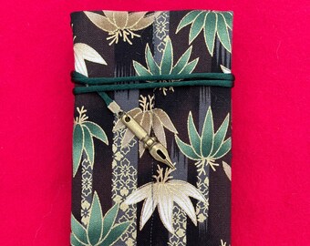 Spedizione gratuita! Astuccio kimono doppio per penne con interno in morbido raso di lusso