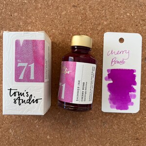 Tom&#39;s Studio #71 Cherry Bomb Shimmer Fountain Pen Ink 50ml