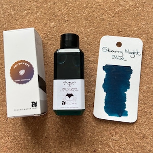 Troublemaker Starry Night Blue Shimmer Fountain Pen Ink 60ml