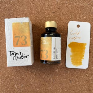 Tom&#39;s Studio #73 Gold Lustre Shimmer Fountain Pen Ink 50ml