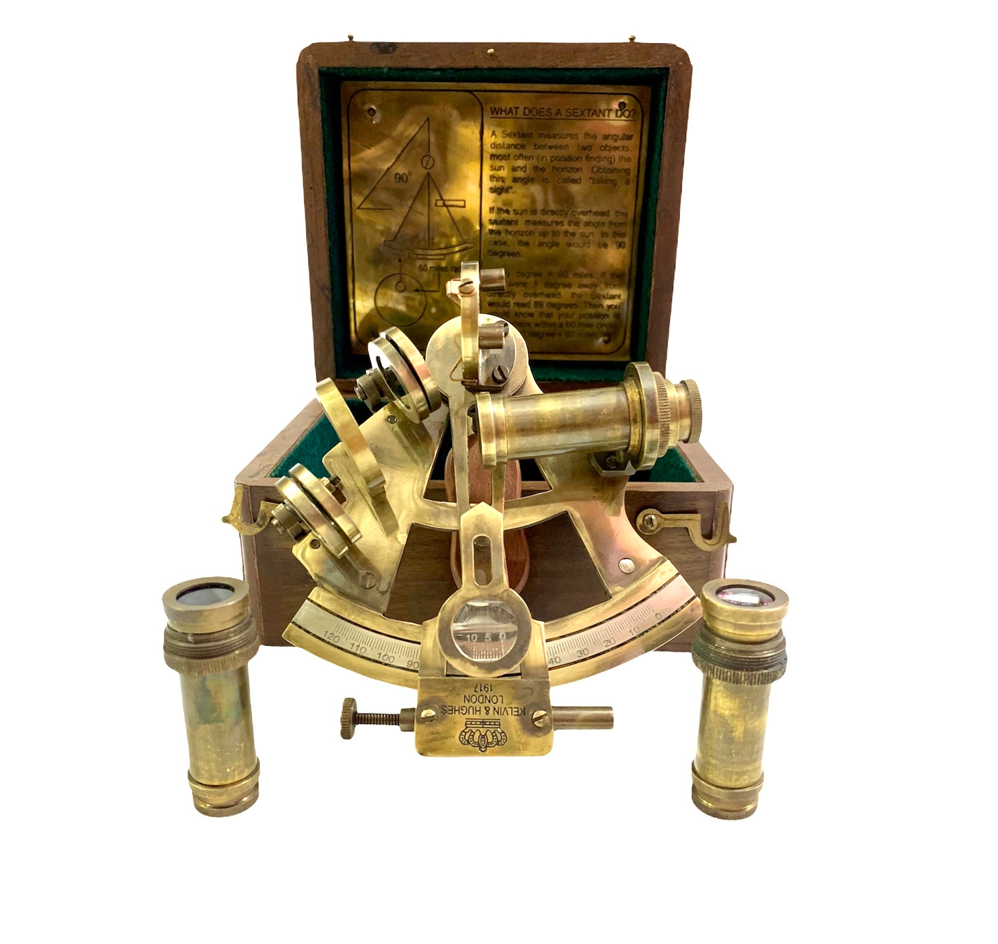 Nautical Collection Gifts London Maritime Brass Ship Sextant with Glass Wood Box Gift Nautical Collection Gifts London Maritime Brass Ship Sextant with Glass Wood Box Gift