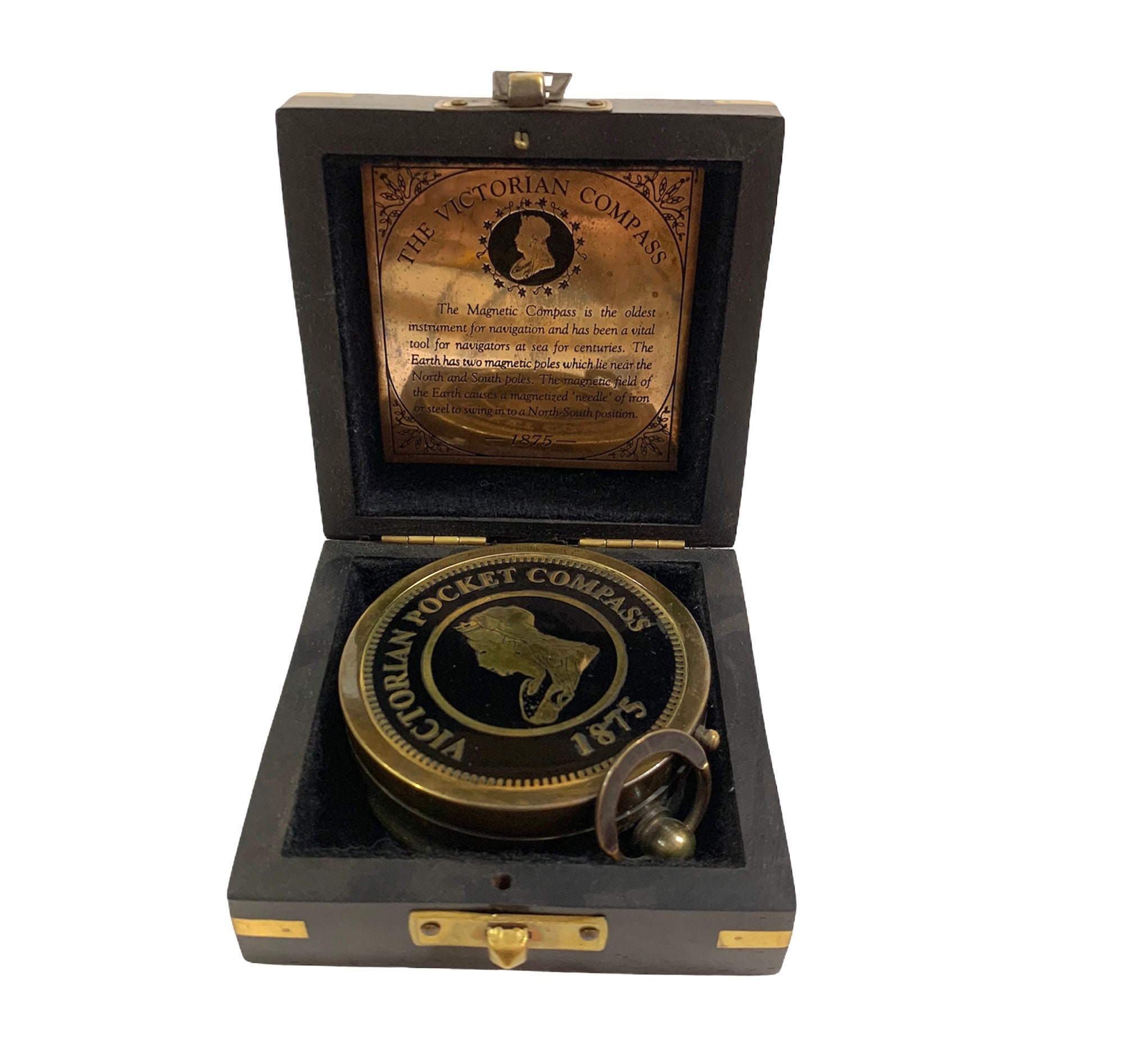 Nautical Marine Vintage Solid Brass WWII Military Pocket Sundial Compass Gift Nautical Marine Vintage Solid Brass WWII Military Pocket Sundial Compass Gift