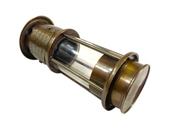 Brass Mining Lamp, Oil Lantern With Glass Chamber, Miner's Lamp
