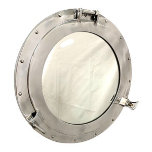 Nautical Porthole Mirror | Round Wall Mirror with Ship Style Frame | Maritime Bathroom or Cabin Décor