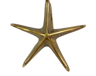 Brass Starfish Knocker | Seaside Entryway Decor | Beach-Themed Door Accent | Nautical Home Hardware | Marine Touch