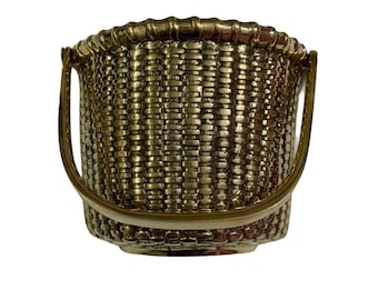 Brass Basket Door Knocker - Unique Woven Texture Knocker for Front Door - Nautical Style Home Dećor