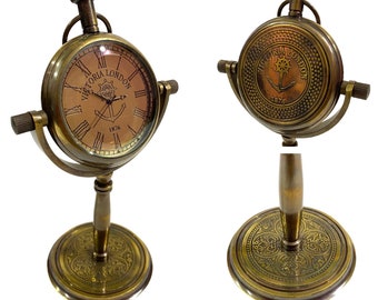 Brass Victoria London Table Clock, Birthday Gift, Anniversary Gift, Christmas Gift, Retirement Gift, Home & Office Desk Clock Décor