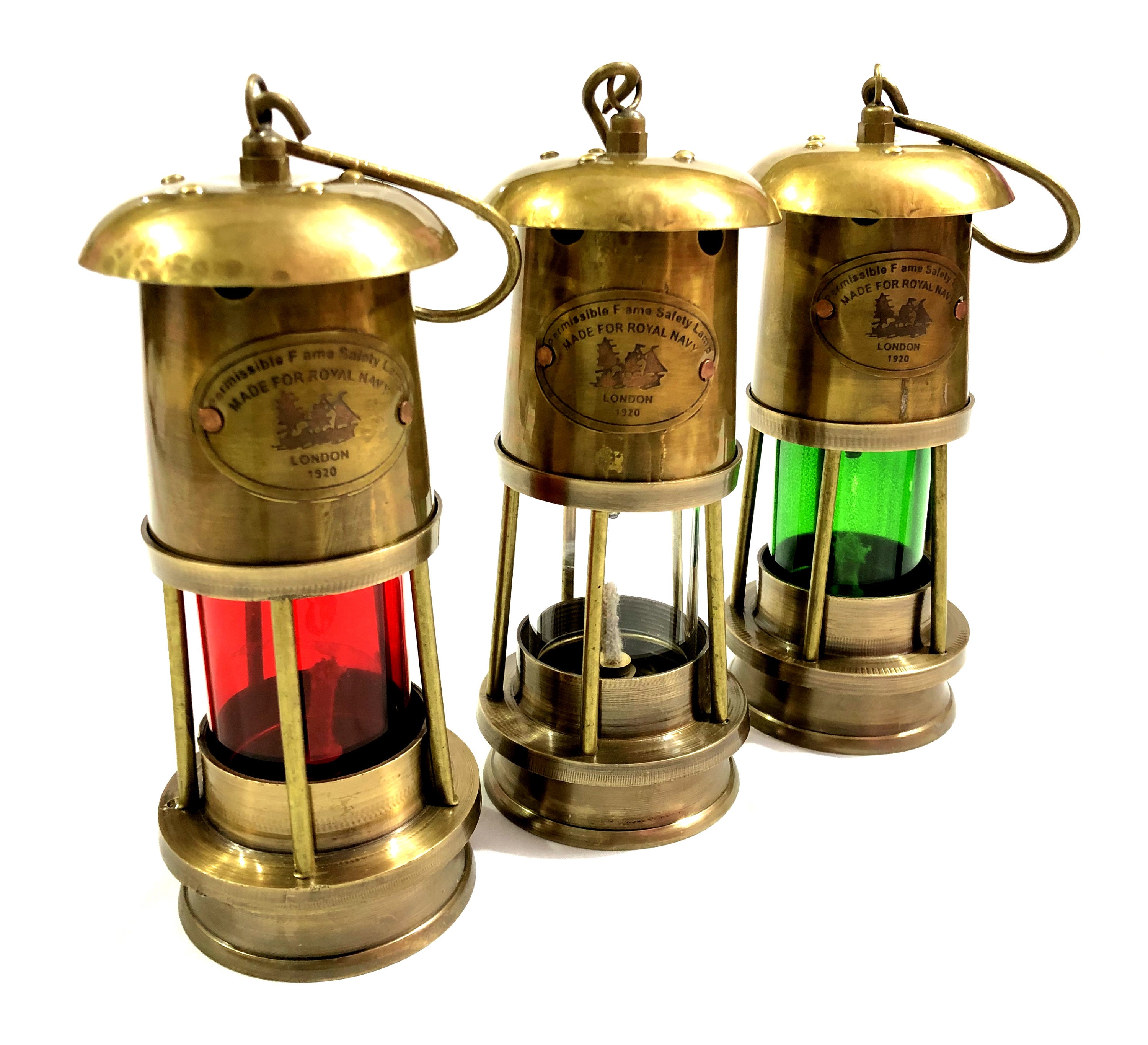 Set of 3 Brass Minor Oil Lamp Ship Nautical Lantern Boat Etsy