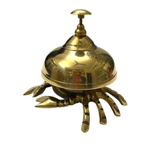 Antique Brass Table Bell - Nautical Calling Service Bell For Home, Office, Hotel Reception, Vintage Decor