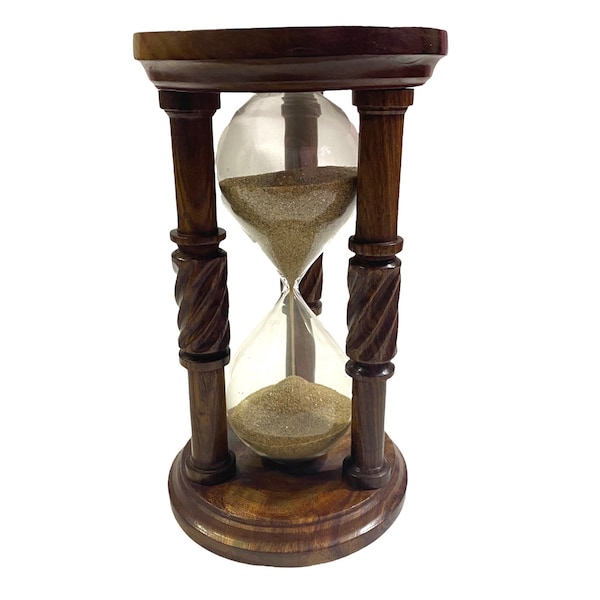 Sablier en bois poli/Sablier nautique personnalisé/Horloge à sable décorative pour maison et bureau
