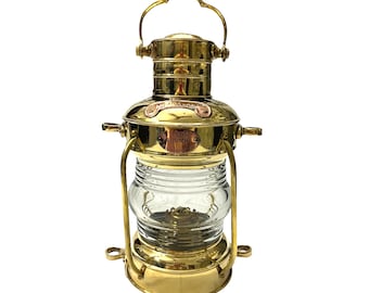 Brass Nautical Oil Lantern – Maritime Coastal Decor