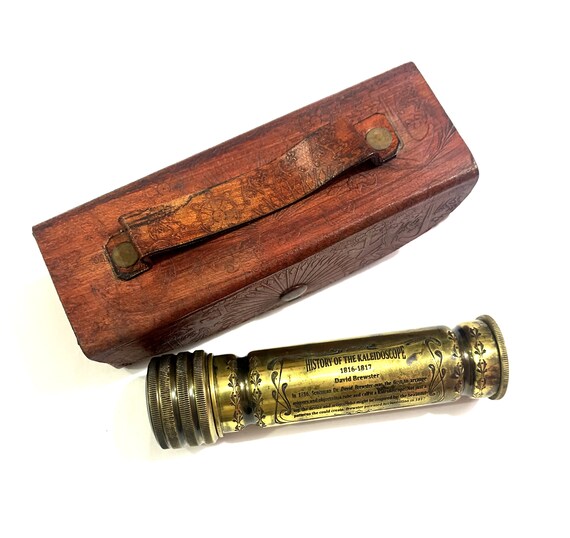 Vintage 8" brass kaleidoscope polish finishing maritime collectible good gift 
