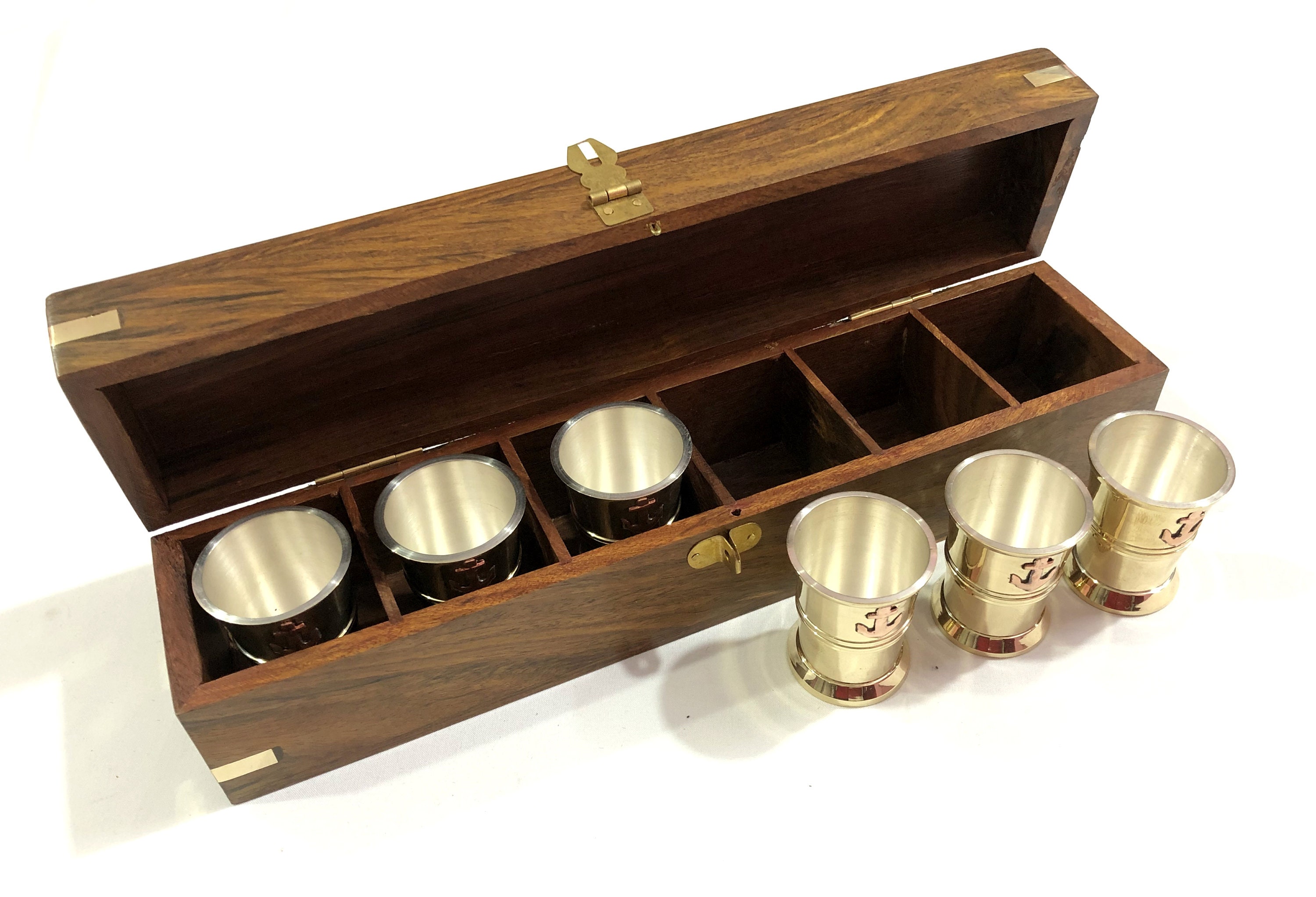 Nautical Brass Vintage 6 Rum Cups With Anchor Monogram in Etsy