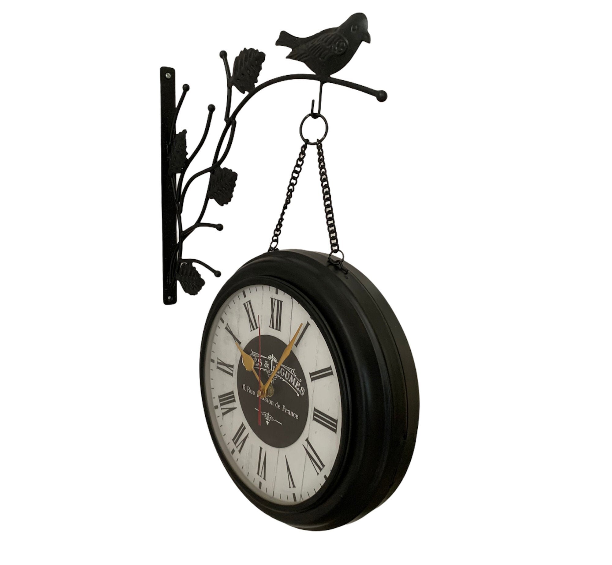 Handmade Black Finish Double Sided Wall Clock Home & Office Etsy