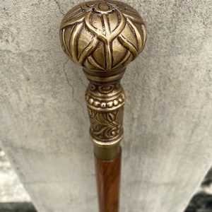Brass Handle Wooden Walking Stick/victorian Designer Canes/gentlemen’s ...