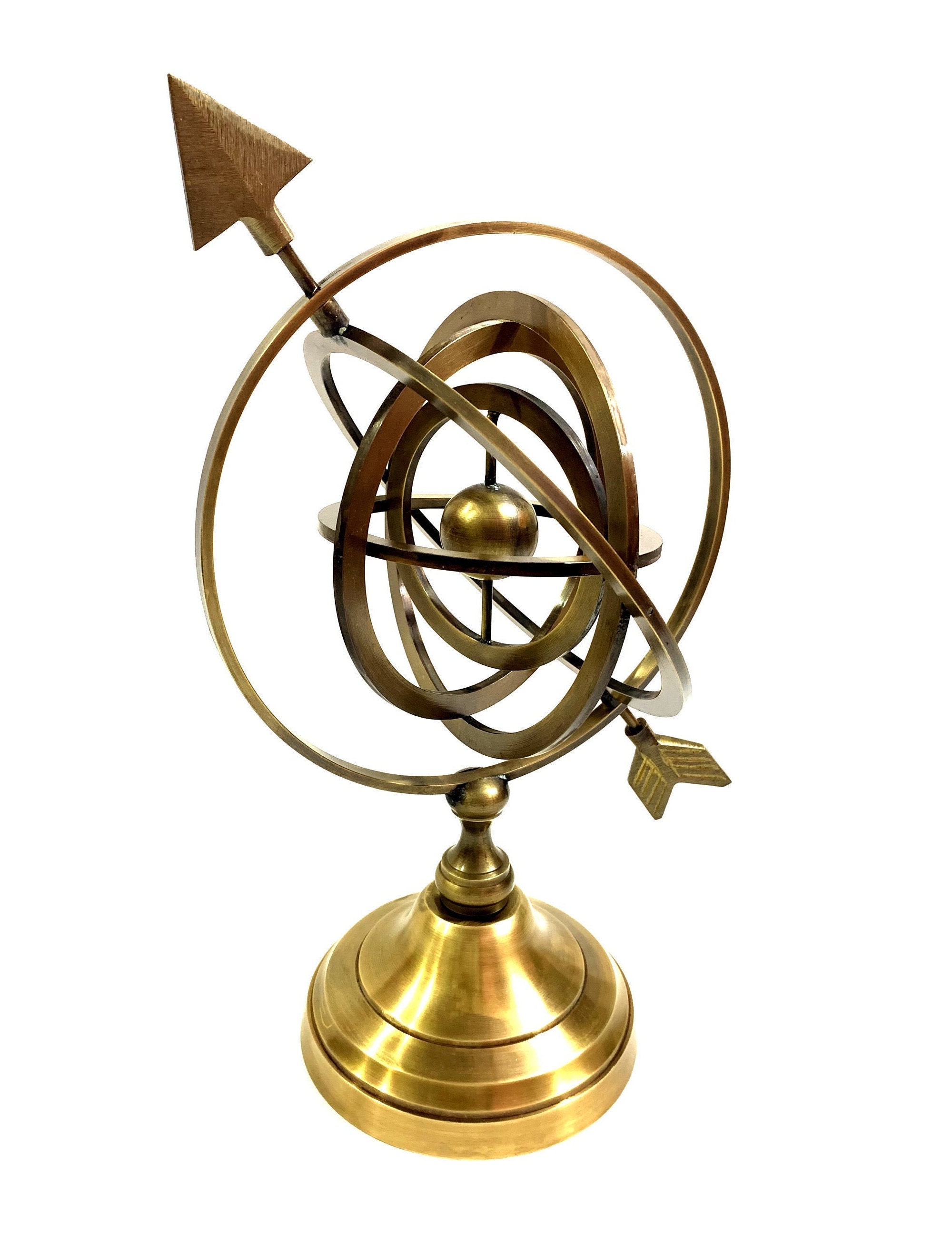 12 Brass Armillary Sphere With Arrow Nautical Maritime Astrolabe Globe
