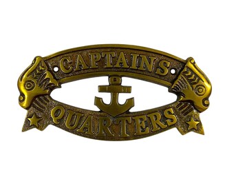 Nautical Captain's Quarters Sign | Aluminum Anchor Plaque
