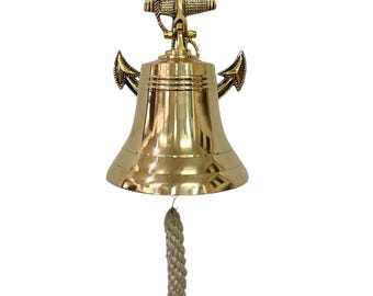 Campana In Ottone Massiccio Per Nave, Stile Marittimo – Decorazione Da Parete 10,2 Cm – Perfetta Per Casa, Cene A Tema E Collezionisti - 2