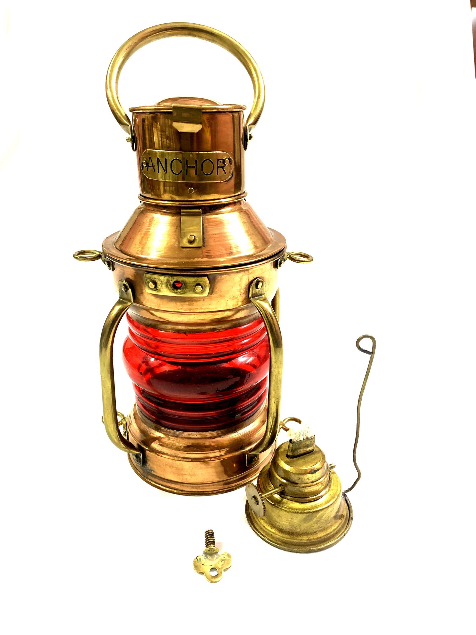 Nautical Anchor Copper Oil Lamp Vintage Maritime Boat Ship Etsy