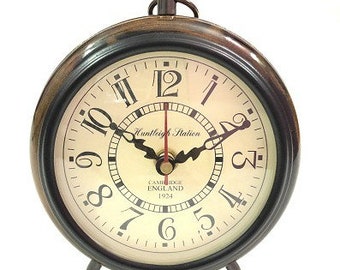 Handmade Nautical Wooden Table Clock Huntleigh Station Desk Decor Clock