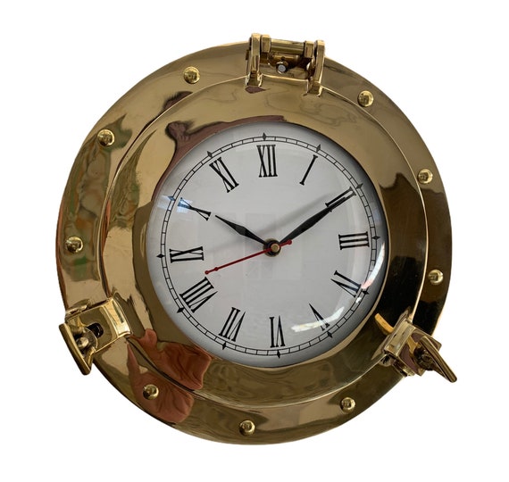 6 Decor Nautical Marine Brass Ship Porthole Clock Battery Quartz