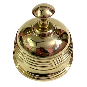 Schreibtischglocke aus massivem Messing, Hotelschalterglocke, Telefonglocke, Telefonglocke, Schreibtischklingel, Serviceglocke