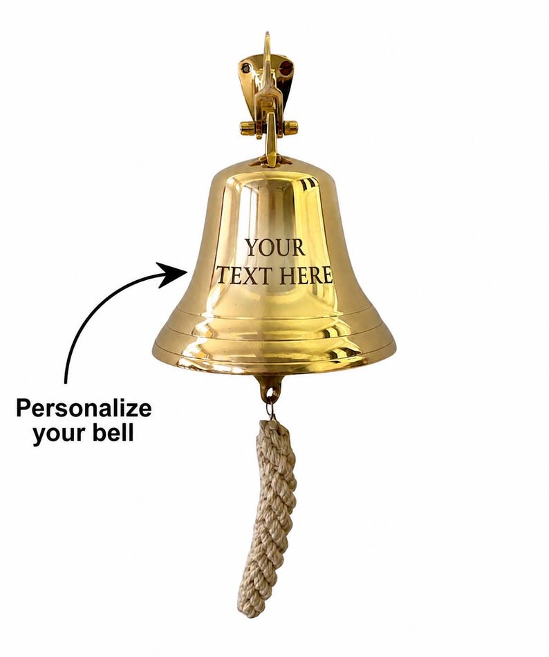 Personalized Brass Ship Bell, Engraved Wall Hanging Bell, Outdoor ...