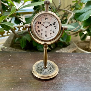 Personalized Brass Desk Clock/Table Watch/Desktop Clock/Home & Office Desk Décor