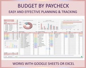 Budget by Paycheck Spreadsheet, Monthly budget planner, Budget template excel, Online budget tracker,Personal budget Google Sheet,Budgeting