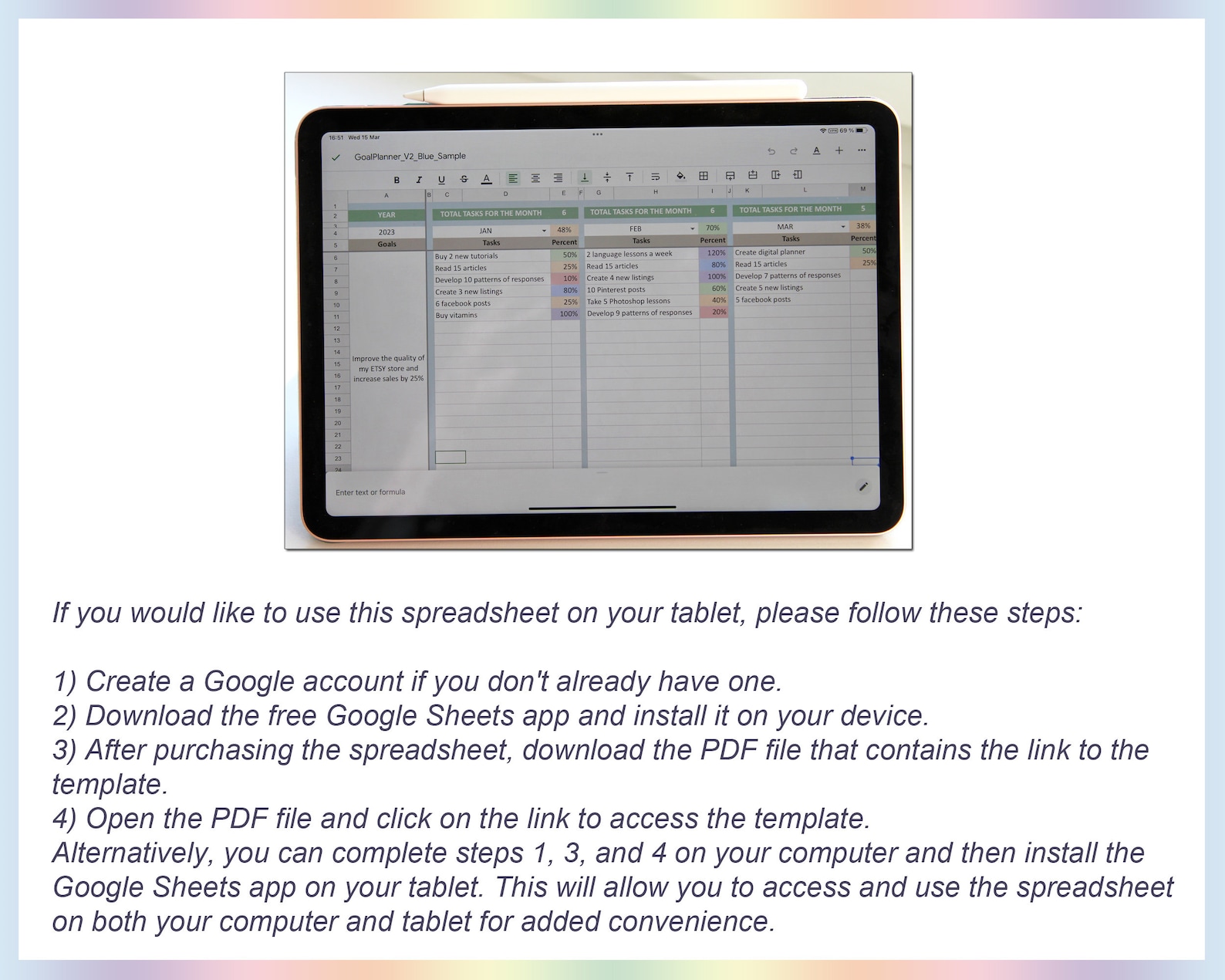 Digital Goal Planner Goal Setting Goal Journal Goal Tracker Goal ...