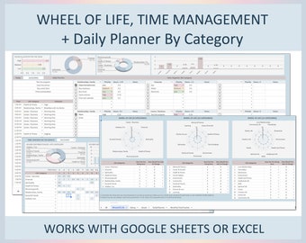 Life wheel, Life balance wheel, Wheel of life online, Wheel of life tool, Dharma wheel, Goal planner template,Spreadsheet,Excel,Google sheet