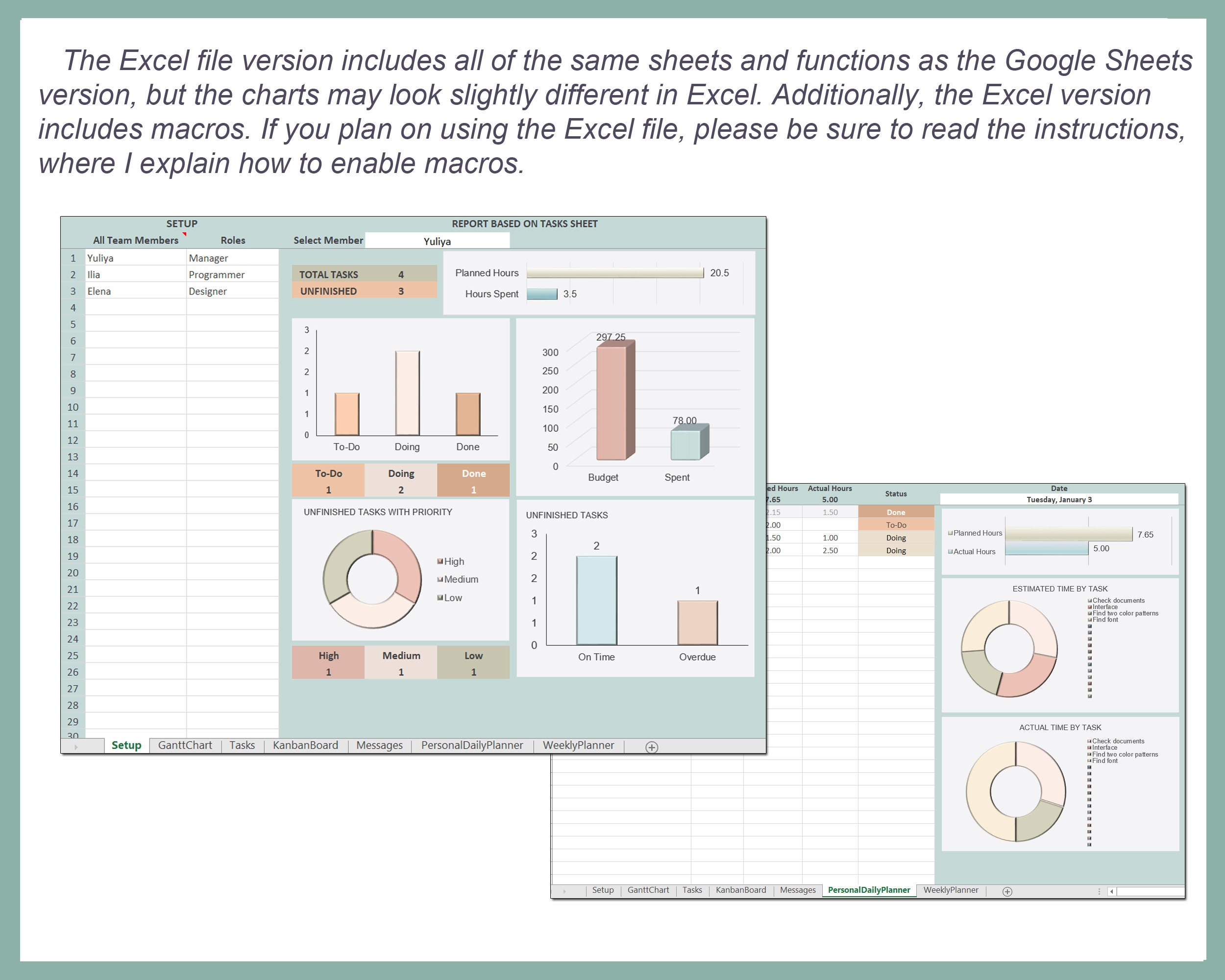 Project management task tracker project manager template task