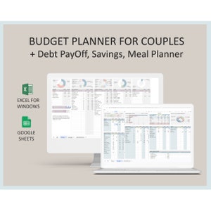Couples Budget Spreadsheet Excel Budget Template Google Sheets Planner Monthly Family Household Finance Tracker Digital Organization Tool