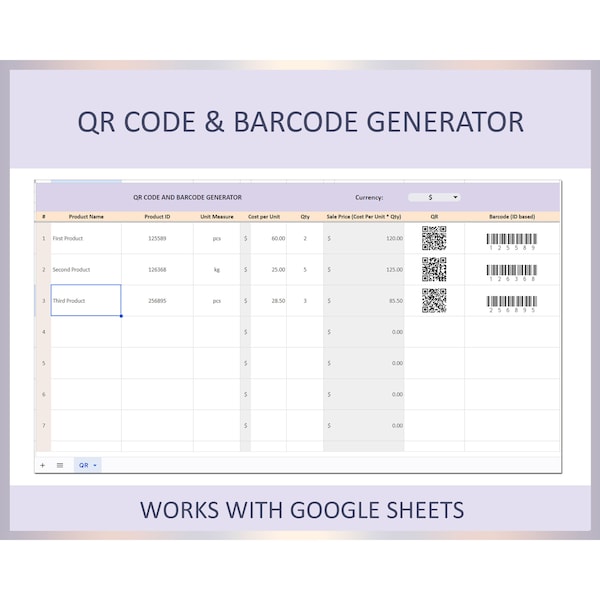 QR code generator, Barcode generator, QR code maker Google Sheets, Barcode maker, Qr code generator online, QR maker, Qr creator, Qrcode