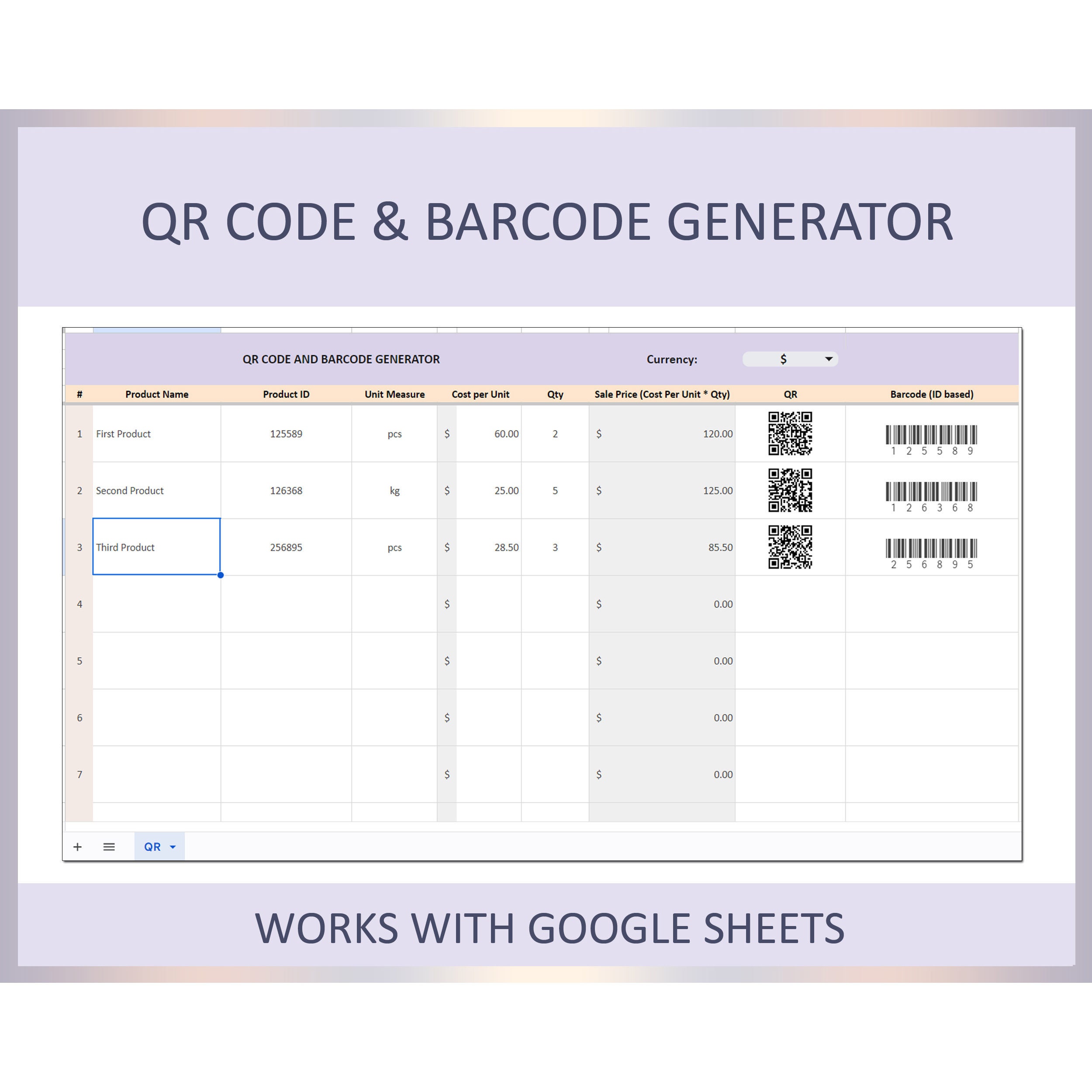 QR Code Generator, Barcode Generator, QR Code Maker Google Sheets