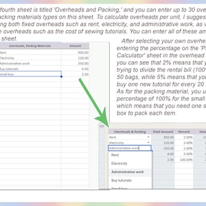 Pricing markup template, Product costing template, EXCEL product planner, Pricing template, Product pricing Small business, Google sheets image 4