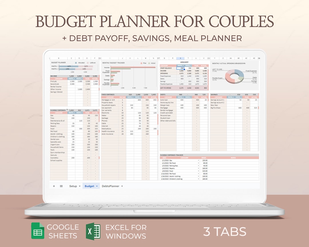Budget for Couples Excel Budget Budget Planner Budget Etsy