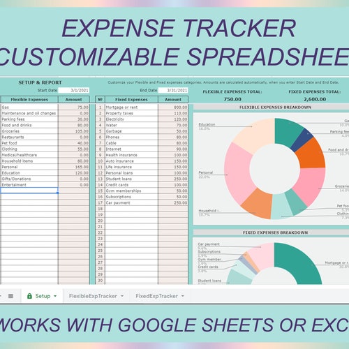 Expense Tracker Excel Spreadsheet Template Monthly - Etsy