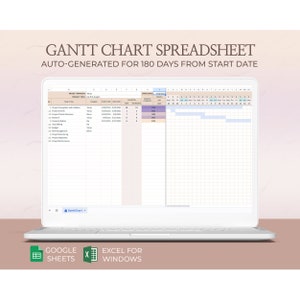 Gantt-diagramsjabloon voor Google Spreadsheets Excel-documenten en XLS-indeling met bewerkbare taakplanner voor projectbeheer en planning
