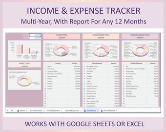 Income Expense Tracker Money Management Spreadsheet Business Spending Log Personal Finance Template Budget Organizer Google Sheets Excel